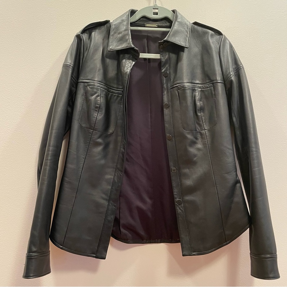 Rebecca Minkoff black leather shirt/jacket in XS